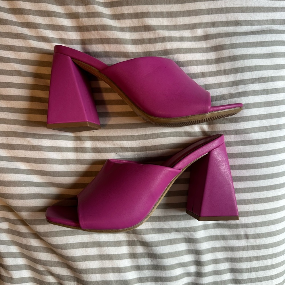 a new day Fuchsia Block Heel Mules